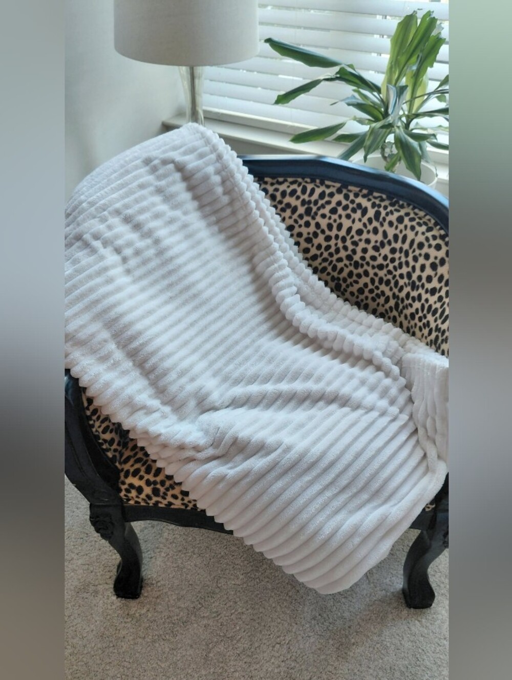 Cream Ribbed Plush Throw Blanket - Home Accents